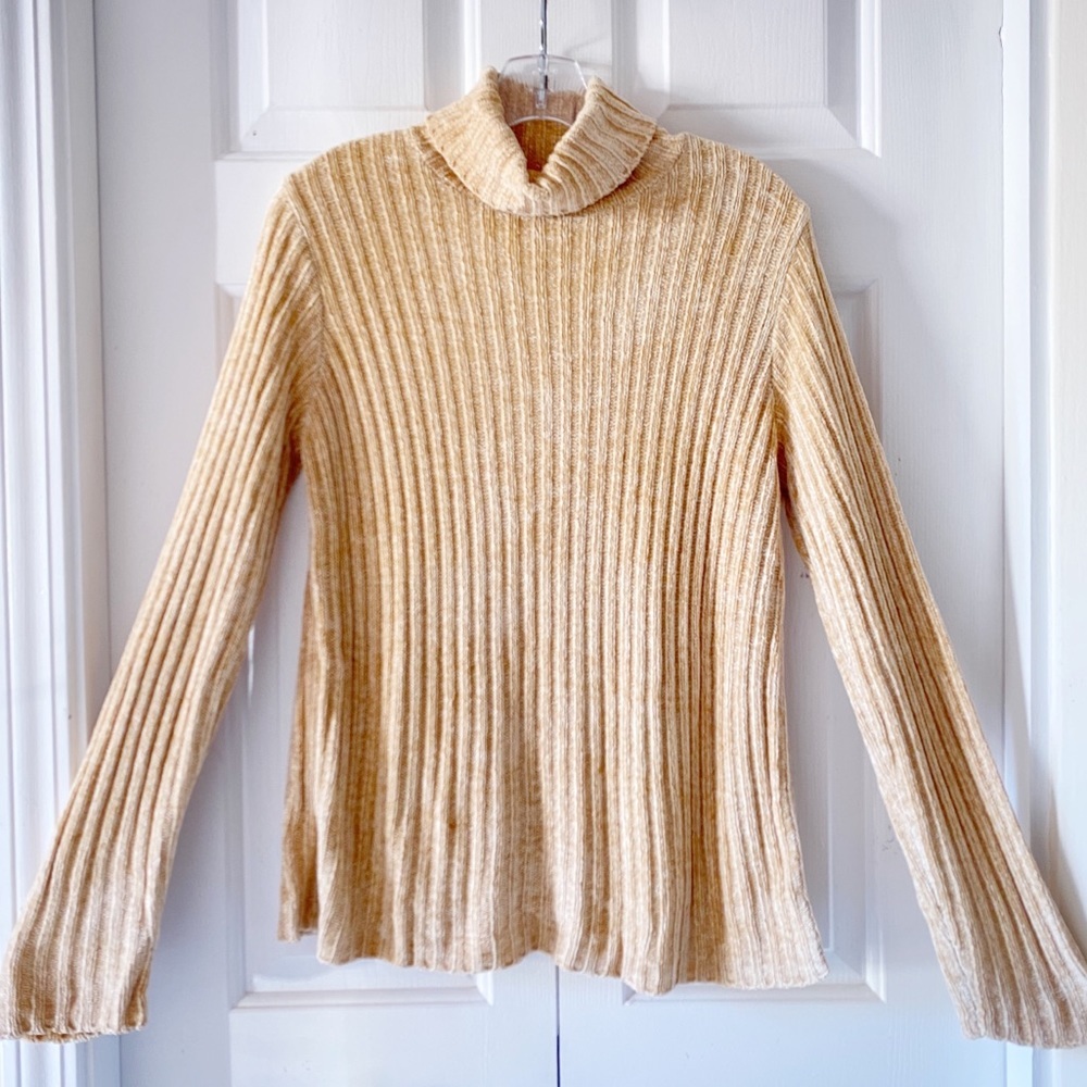Ann Taylor Womens Beige Tan Turtleneck Sweater S